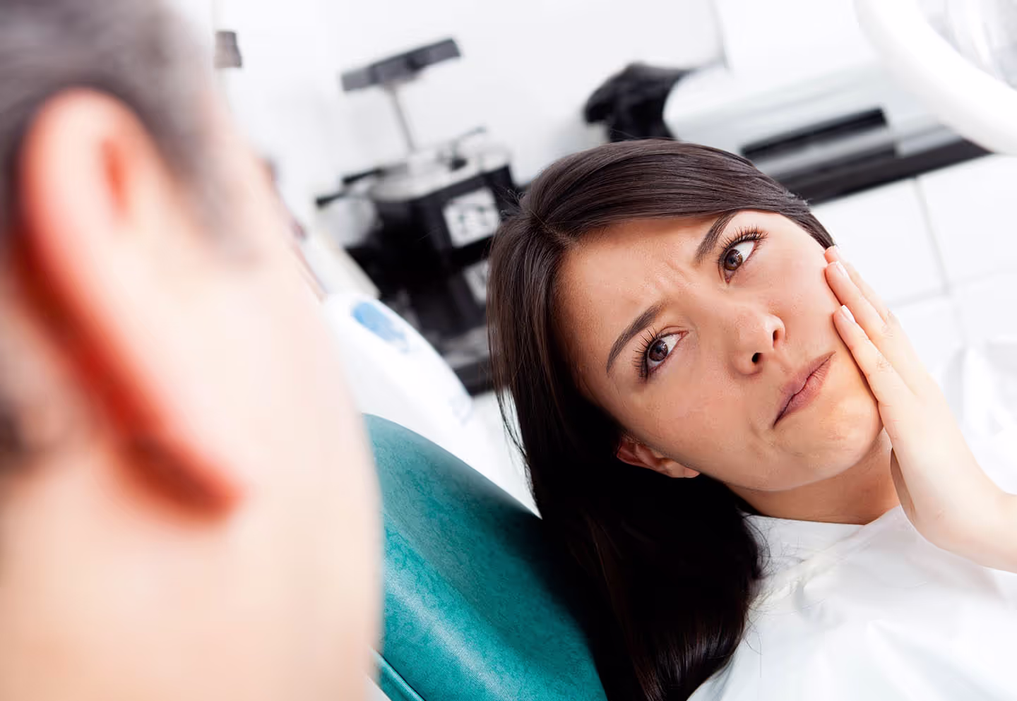 Dentist with patient